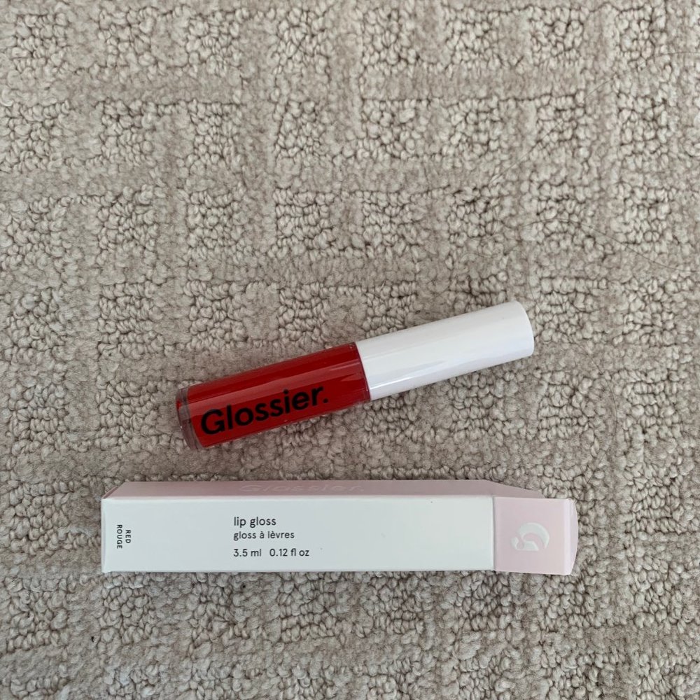 NIB Glossier RED Lip Gloss cushiony glass shine